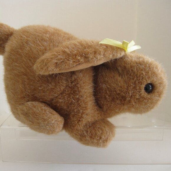 Vintage 90s Mervyns Playful Pals Brown Plush Bunny Puppet Rabbit EASTER GIFT - Picture 1 of 8